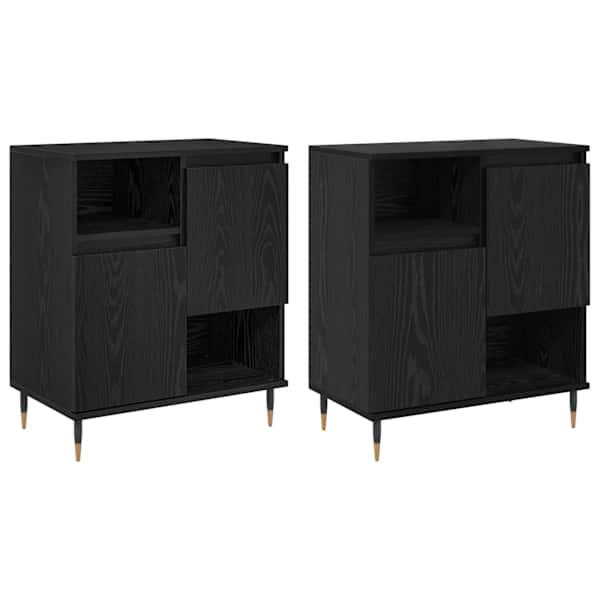 Kappide külgedel 2 tk Must tamm 60 × 35 × 70 cm