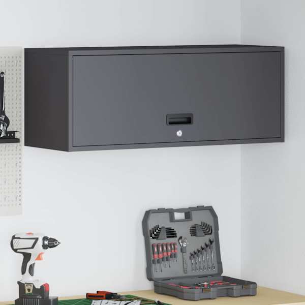 Garage'i seina kapp Must 90 × 33 × 35 cm Pulberkattega teras