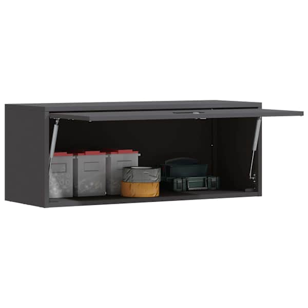 Garage'i seina kapp Must 90 × 33 × 35 cm Pulberkattega teras