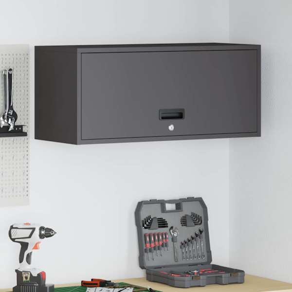 Garage'i seina kapp Must 80 × 33 × 35 cm Pulberkattega teras