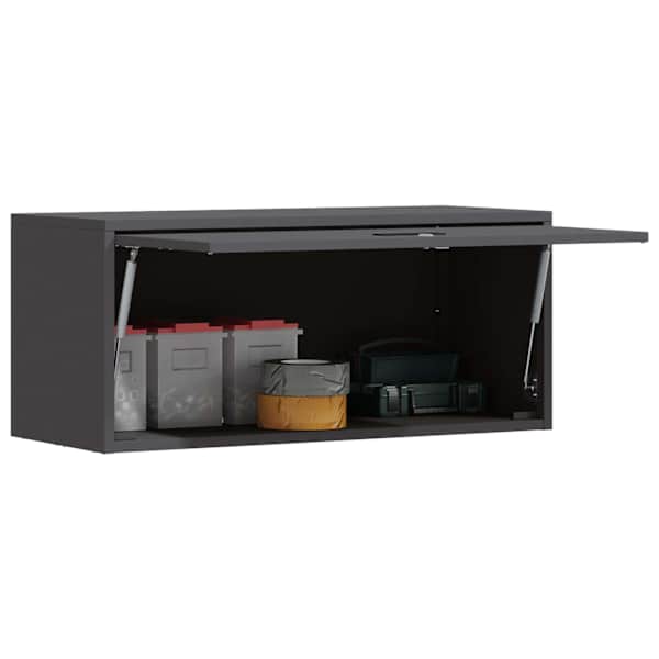 Garage'i seina kapp Must 80 × 33 × 35 cm Pulberkattega teras