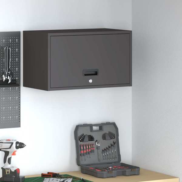 Garage'i seina kapp Must 60 × 33 × 35 cm Pulberkattega teras