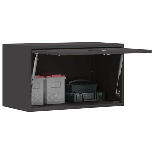 Garage'i seina kapp Must 60 × 33 × 35 cm Pulberkattega teras