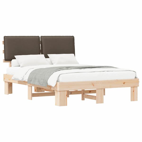 Peatsiga voodiraam, looduslik ja taupe, 160 × 200 cm