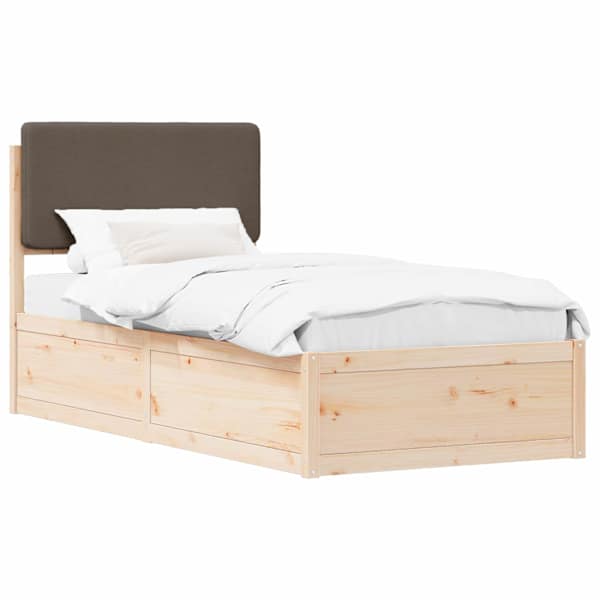 Peatsiga voodiraam, looduslik ja taupe, 100 × 200 cm