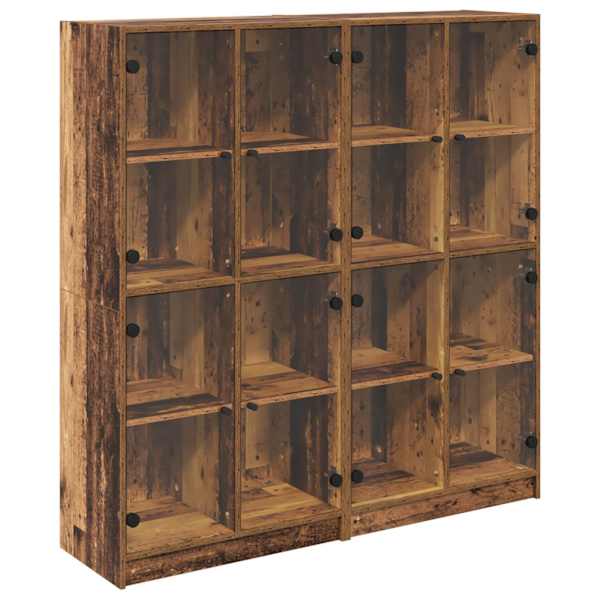 Kõrge hoiukapp 2 tk Vana puit 68 × 37 × 142 cm Tehispuit