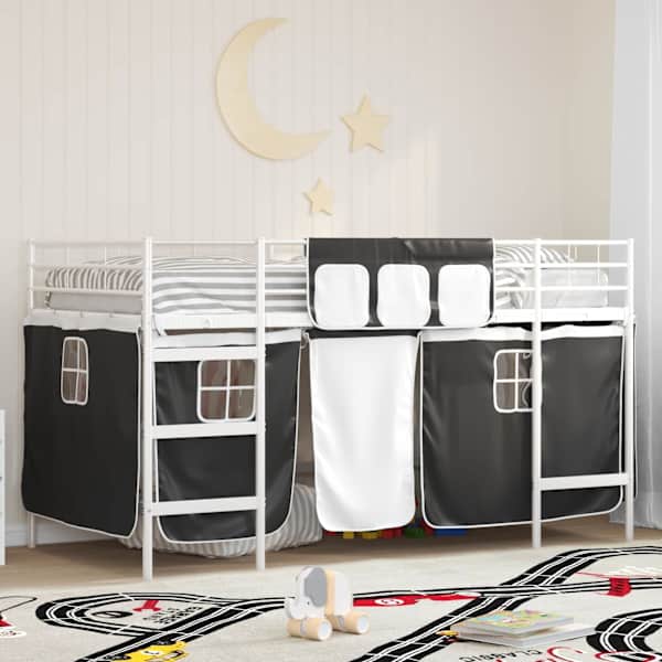 Voodiraam kardinatega, valge ja must, 100 × 200 cm — mudel 42020813