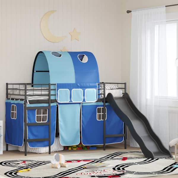 Voodiraam kardinatega, must ja sinine, 100 × 190 cm — mudel 42020840