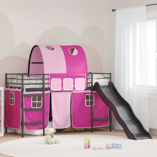 Voodiraam kardinatega, must ja roosa, 90 × 190 cm — mudel 42020845