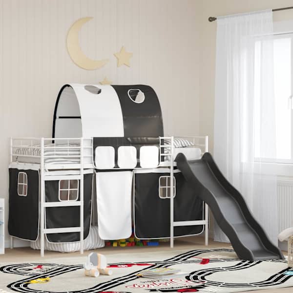 Voodiraam kardinatega, valge ja must, 90 × 190 cm — mudel 42020852
