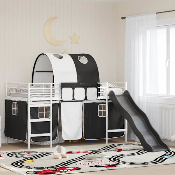 Voodiraam kardinatega, valge ja must, 100 × 200 cm — mudel 42020855