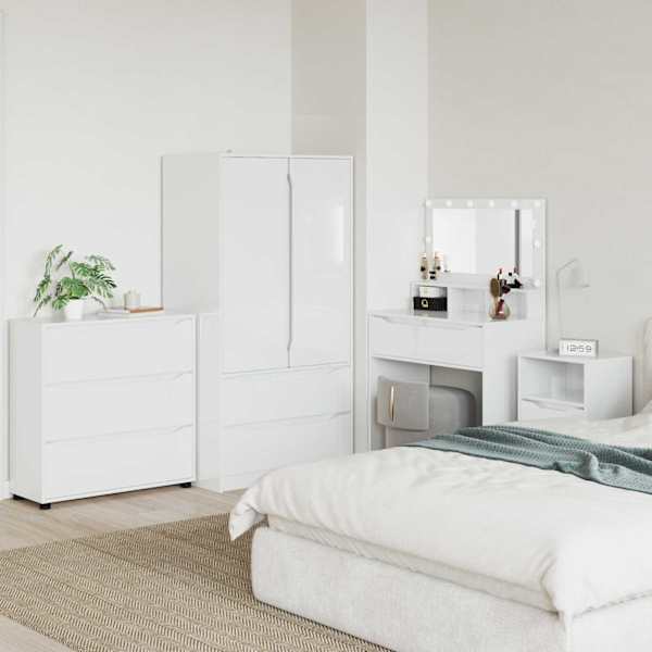 Hoiukapp 80 × 31 × 81 cm Tehispuit Kergelt läikiv valge