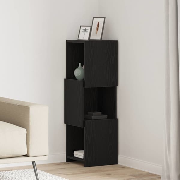 Nurgakapp 30,5 × 30 × 95cm Tehispuit Must tamm