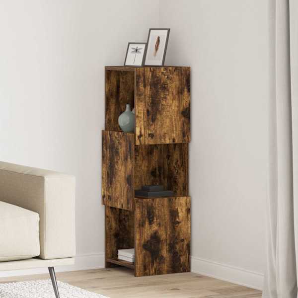 Nurgakapp 30,5 × 30 × 95cm Tehispuit Suitsetatud tamm