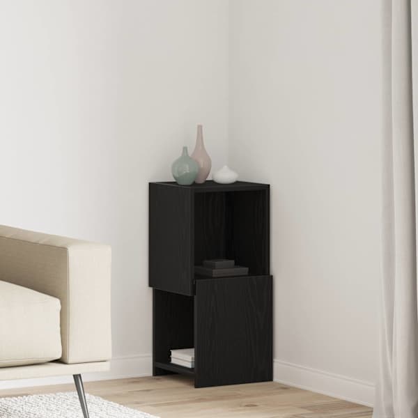 Nurgakapp 30,5 × 30 × 65cm Tehispuit Must tamm