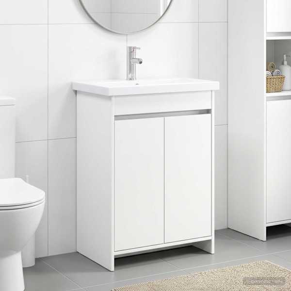 Vannitoa mööbleset Valge 81 × 40 × 84,5 cm Tehispuit