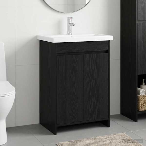 Vannitoa mööbleset Must tamm 81 × 40 × 84,5 cm Tehispuit