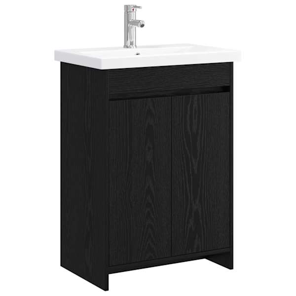 Vannitoa mööbleset Must tamm 81 × 40 × 84,5 cm Tehispuit
