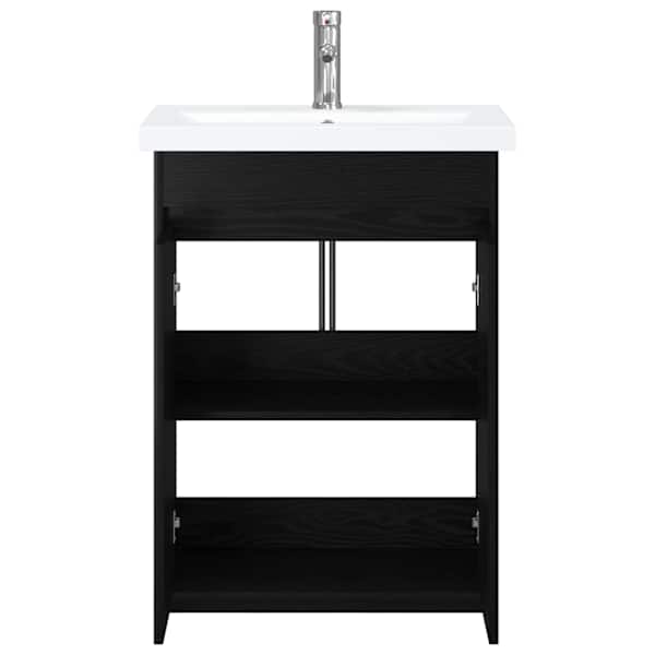 Vannitoa mööbleset Must tamm 81 × 40 × 84,5 cm Tehispuit