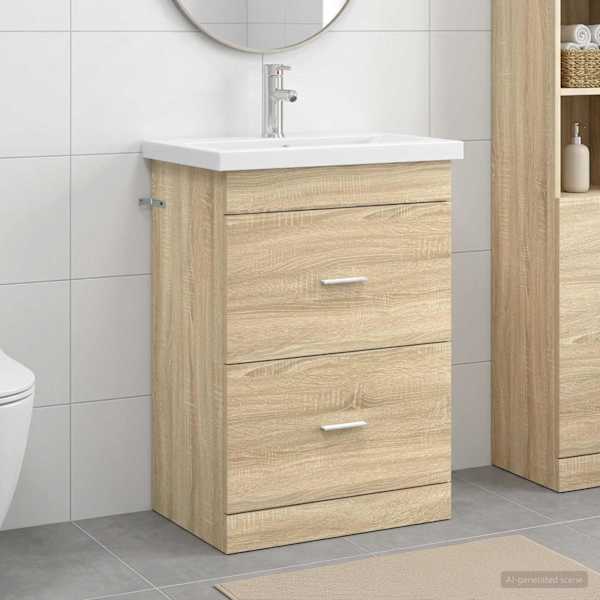 Vannitoa mööbleset Sonoma tamm 61 × 40 × 84,5 cm Tehispuit