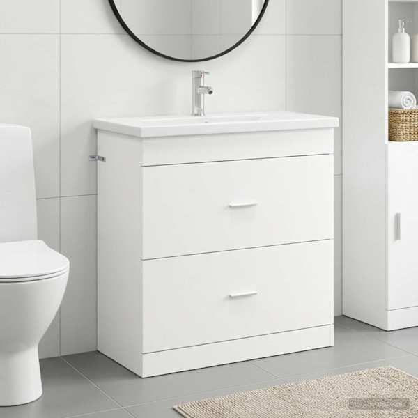 Vannitoa mööbleset Valge 81 × 40 × 84,5 cm Tehispuit