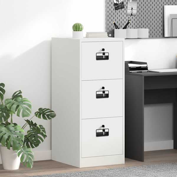 Failikapp sahtliga Valge 44 × 50 × 106.5 cm Külmvalsitud teras