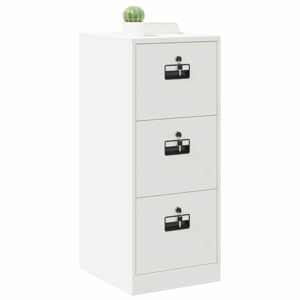 Failikapp sahtliga Valge 44 × 50 × 106.5 cm Külmvalsitud teras