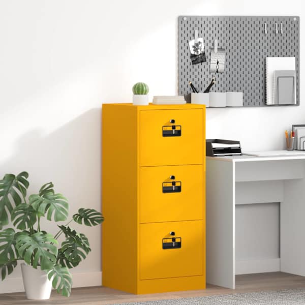 Failikapp Kollane sinep 45,5 × 42 × 106,5 cm Külmvalsitud teras
