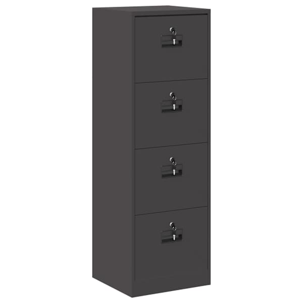 Failikapp sahtliga Must 45,5 × 42 × 139 cm Külmvalsitud teras