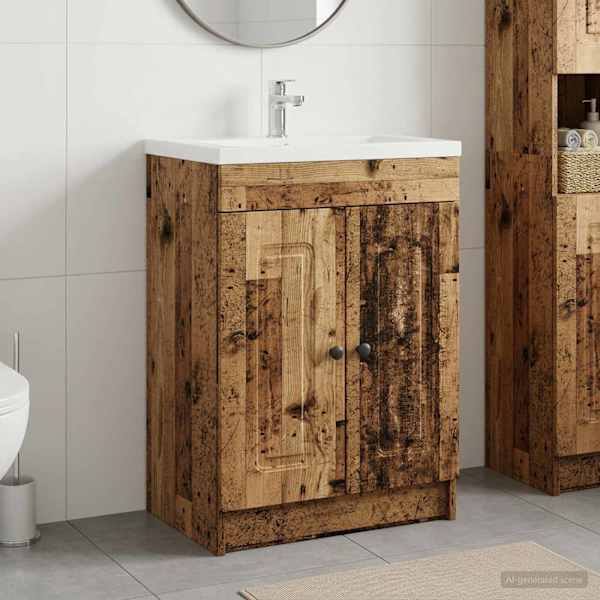 Vannitoa all oleva kraani kapp Vana puit 78,5 × 37,5 × 81 cm