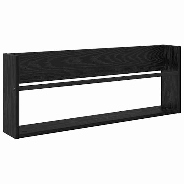 Ajakirja riiul riiuliga Must tamm 80 × 12 × 30 cm Tehispuit