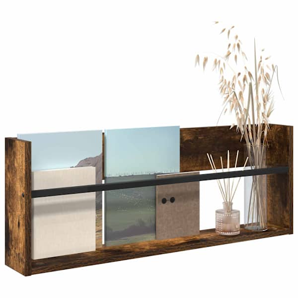 Ajakirja riiul Suitsetatud tamm 80 × 12 × 30 cm Tehispuit