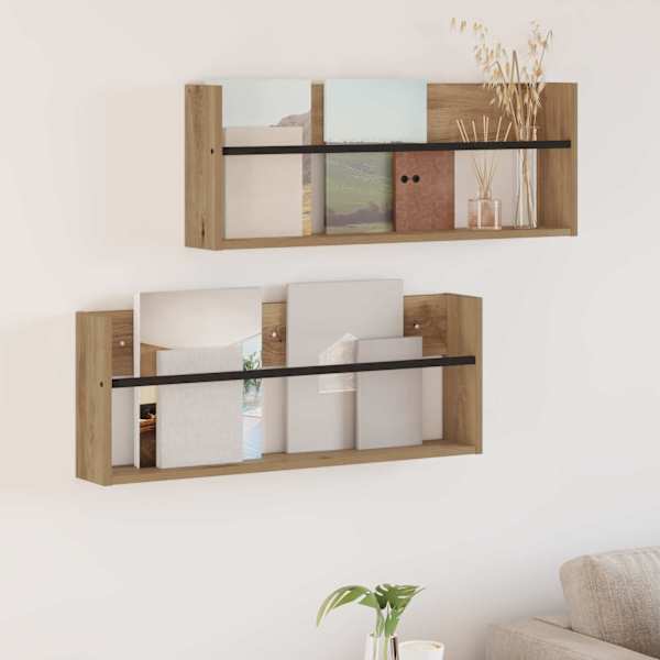 Ajakirja riiul 2 tk Käsitööpuu 80 × 12 × 30 cm Tehispuit