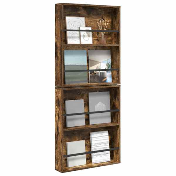 Ajakirja riiul 2 tk Suitsutatud tamm 60 × 12 × 70 cm Tehispuit