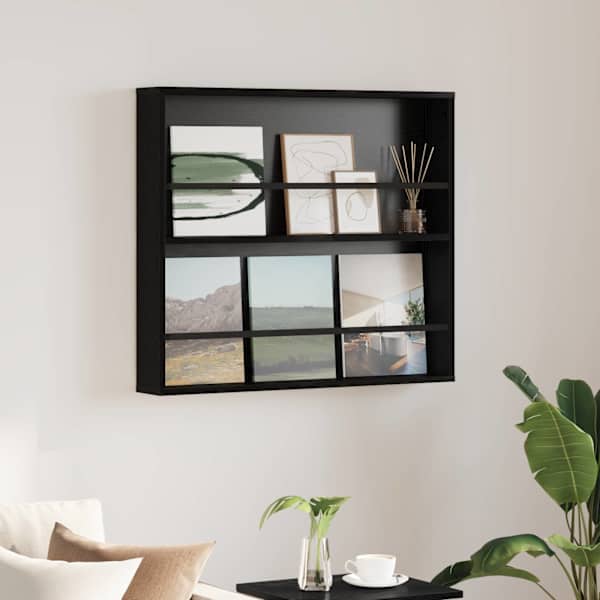 Ajakirja riiul riiuliga Must tamm 80 × 12 × 70 cm Tehispuit