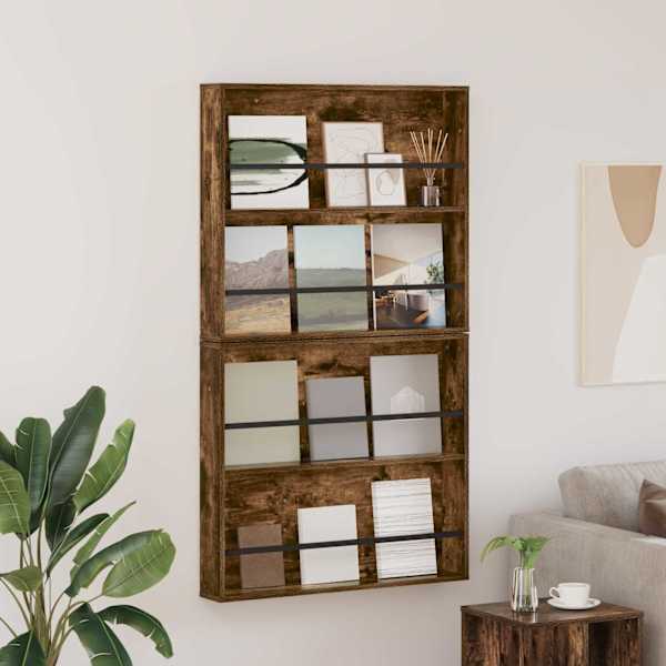 Ajakirja riiul 2 tk Suitsutatud tamm 80 × 12 × 70 cm Tehispuit
