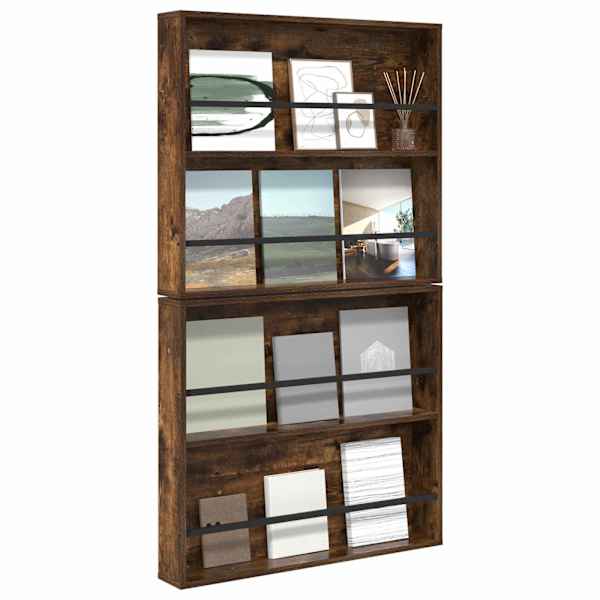 Ajakirja riiul 2 tk Suitsutatud tamm 80 × 12 × 70 cm Tehispuit