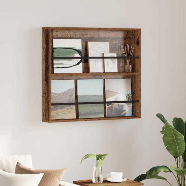 Ajakirja riiul riiuliga Vana puit 80 × 12 × 70 cm Tehispuit