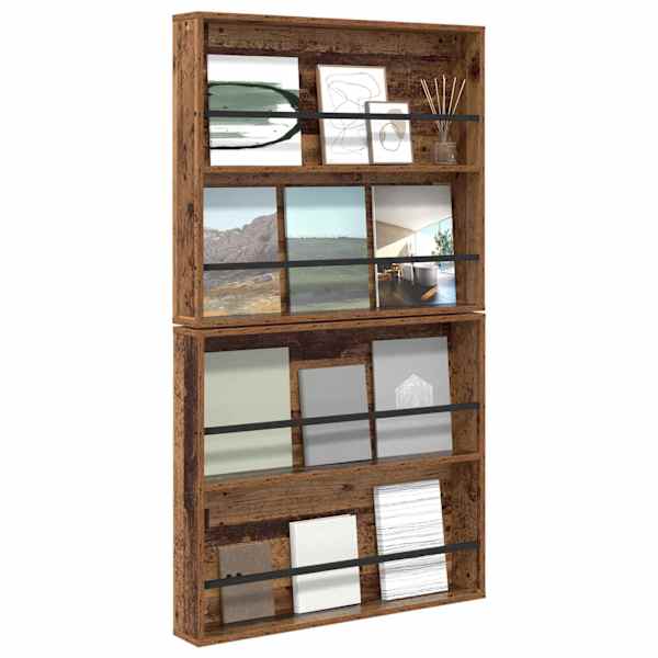 Ajakirja riiul 2 tk Vana puit 80 × 12 × 70 cm Tehispuit
