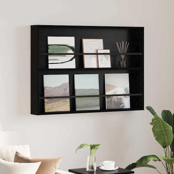 Ajakirja riiul riiuliga Must tamm 100 × 12 × 70 cm Tehispuit