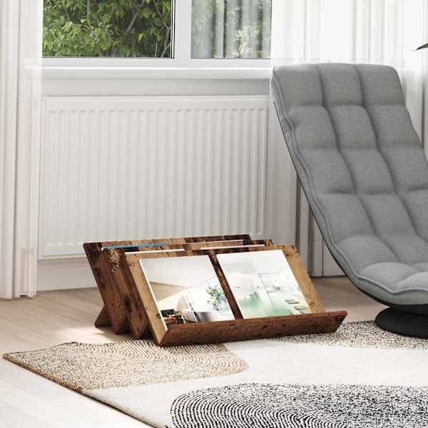 Ajakirja riiul riiuliga Vana puit 65 × 53 × 28,5 cm Tehispuit