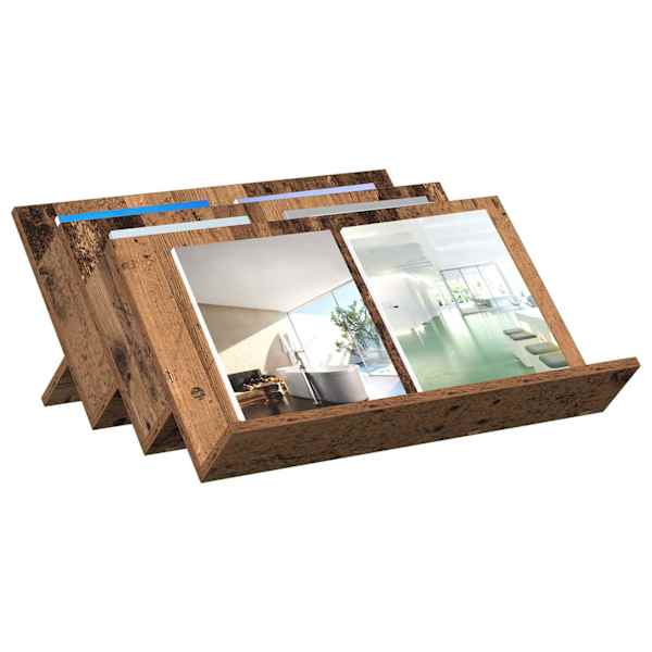 Ajakirja riiul riiuliga Vana puit 65 × 53 × 28,5 cm Tehispuit