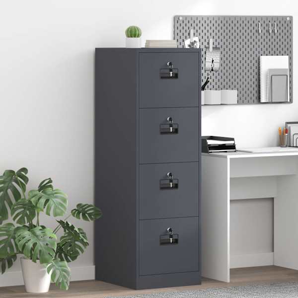 Failikapp lukuga Antratsiit 44 × 50 × 139 cm Külmvalsitud teras