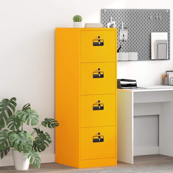 Failikapp Kollane sinep 44 × 50 × 139 cm Külmvalsitud teras