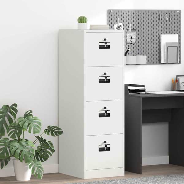 Failikapp sahtliga Valge 44 × 50 × 139 cm Külmvalsitud teras