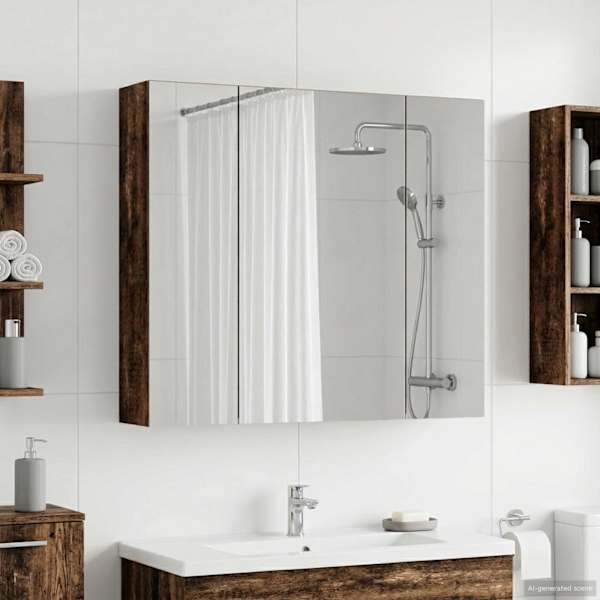 Vannitoa peeglikapp Vana puit 80 × 14.5 × 70 cm Tehispuit