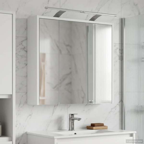 Vannitoa peeglikapp Valge 63,5 × 16 × 62,5 cm Tehispuit