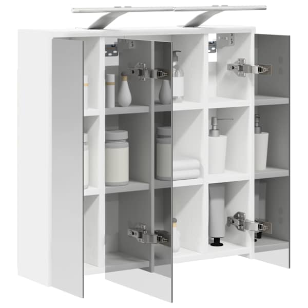 Vannitoa peeglikapp Valge 63,5 × 16 × 62,5 cm Tehispuit