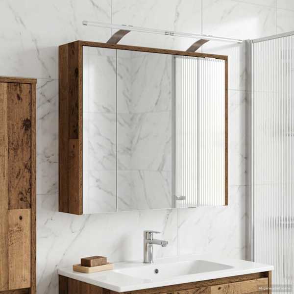 Vannitoa peeglikapp Vana puit 73,5 × 16 × 62,5 cm Tehispuit