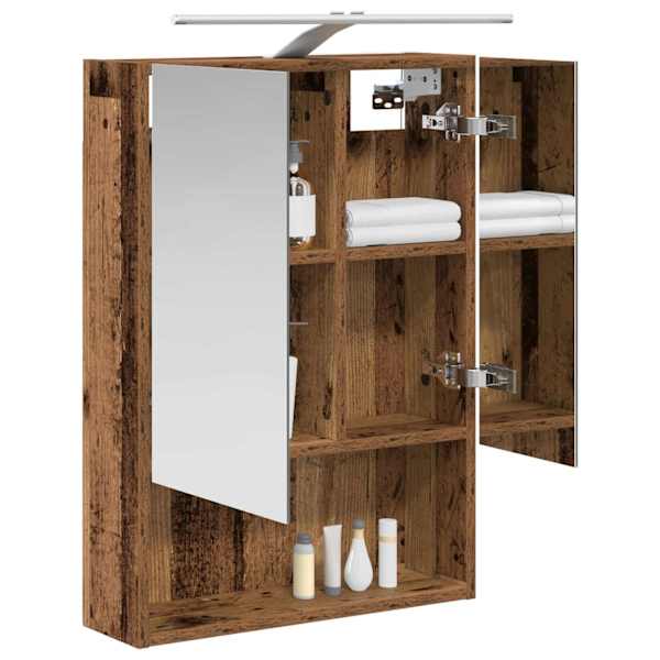 Vannitoa peeglikapp Vana puit 50 × 14,5 × 70 cm Tehispuit